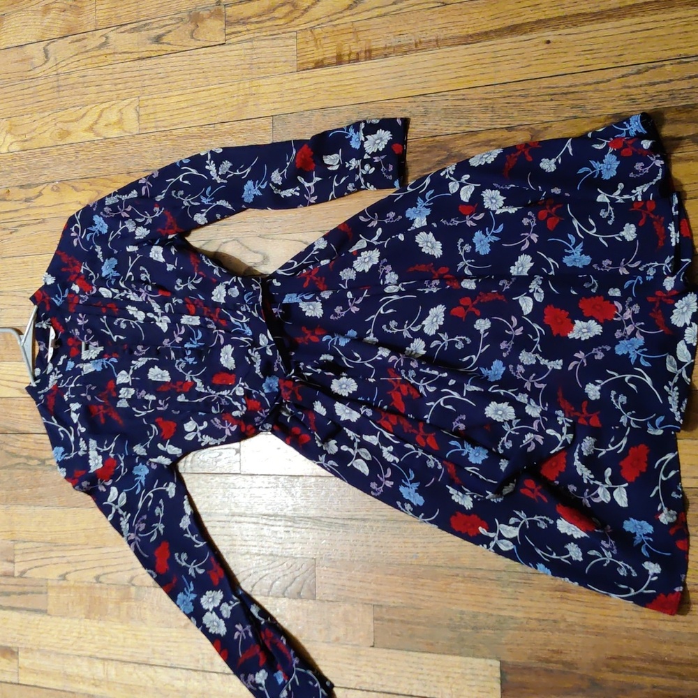 Nanette Lepore Knee-length Floral Dress Navy Size 2